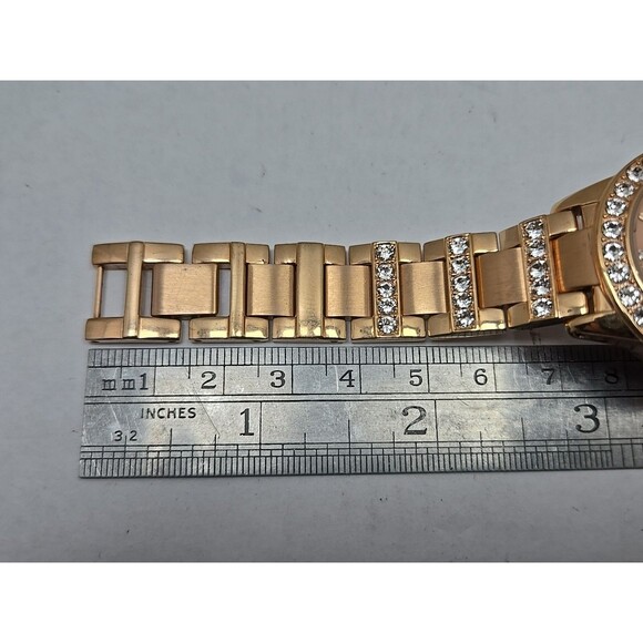 Fossil Jesse Watch Womens ES3020 34mm Rose Gold Tone Crystals New Battery - Picture 9 of 10